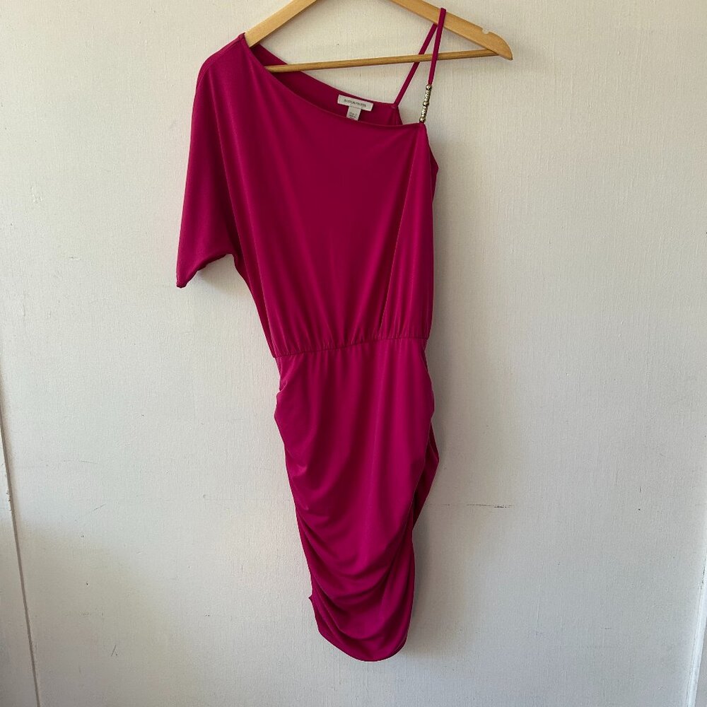 Boston Proper‎ Semi Formal Dress Womens 2 Pink Barbiecore Y2K 90s Shirred
